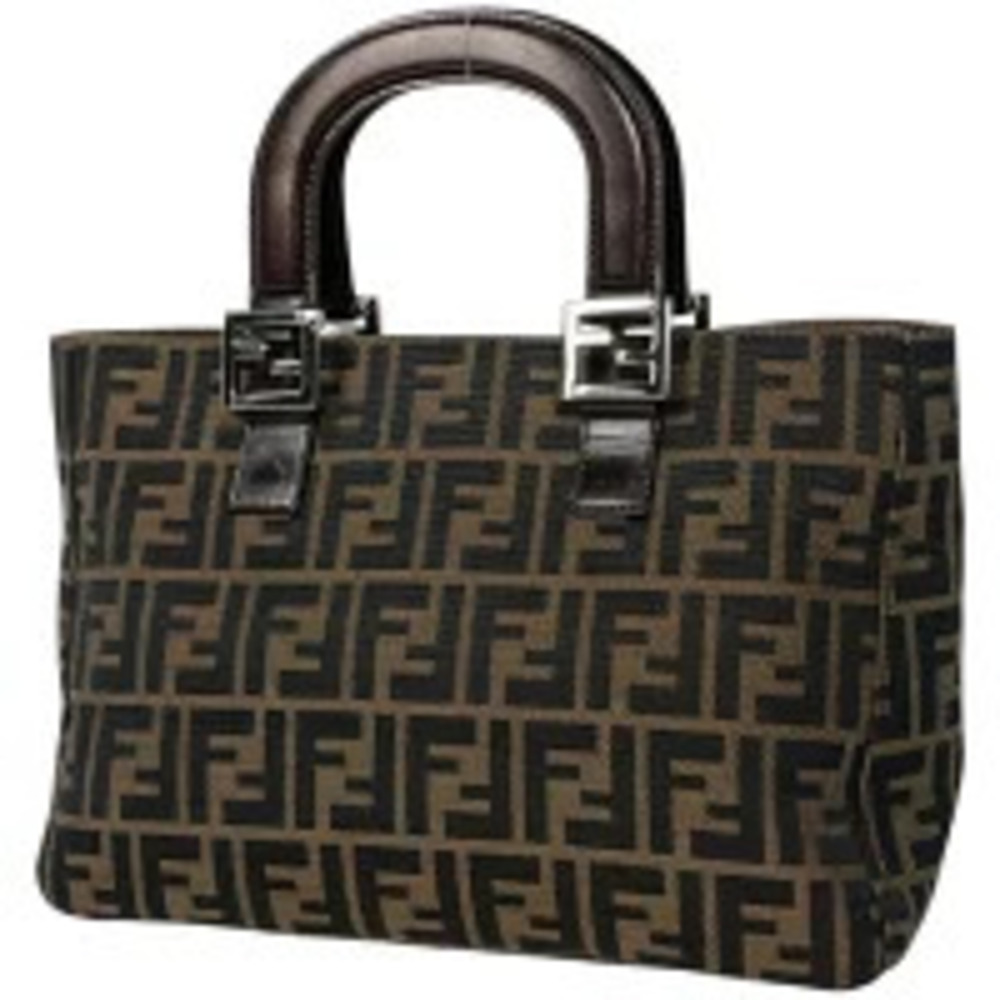 Fendi Zucca handbag tote bag all over canvas brown